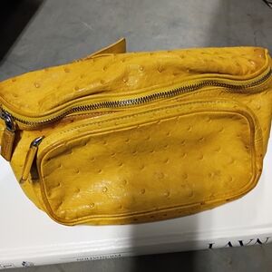 Prada Yellow Ostrich Leather Bag
